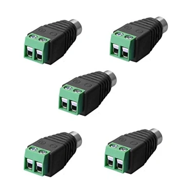 Abbildung von SIENOC Adapter Terminalblock &gt; Cinch Buchse RCA DC Block Schraubanschluss 2 Pin (5 Stück