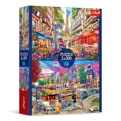 Abbildung von Trefl Puzzle 2in1: Europäische Hauptstädte 2 x 500 Teile Set aus Zwei Puzzles, DIY, kreative Unterhaltung, für Erwachsene und Kinder ab 10 Jahren