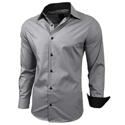 Abbildung von BAXBOY Langarmhemd Kentkragen Businesshemd Slim Fit Hemd mit farblich abgesetzten