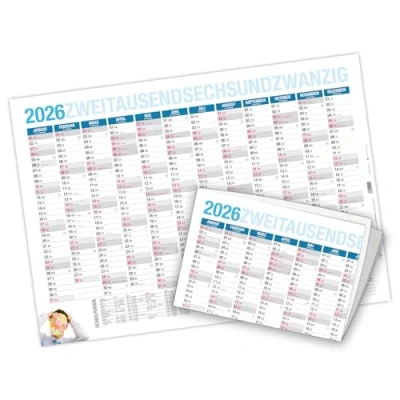 Abbildung von itenga Wandkalender Jahresplaner 2024 gefalzt DIN A2 (59,4 x42cm)