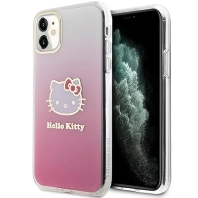 Abbildung von Hello Kitty HKHCN61HDGKEP Hülle für iPhone 11 / Xr 6.1&quot; Rosa hardcase IML Gradient Electrop Head