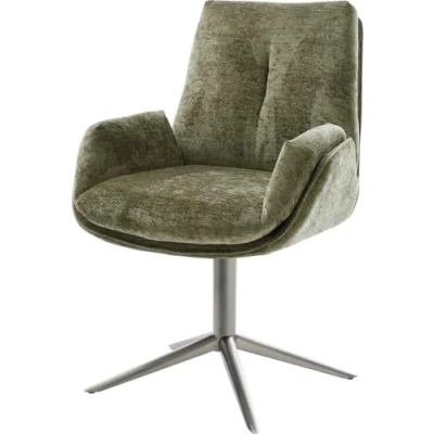 Abbildung von Drehstuhl Clea Flex Chenille Olive Fußkreuz Graphit 360 drehbar Wippfunktion