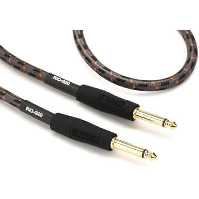 Abbildung von Roland Gold Serie Patch/Pedal Kabel gerade 6,3 mm Klinkenstecker, Länge: 6 m RIC G20, schwarz
