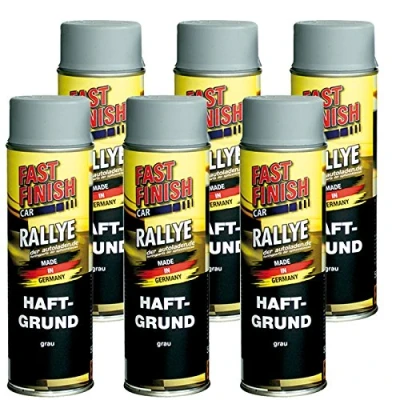 Abbildung von 6x 500 ml FAST FINISH Car Rallye Haftgrund Grundierung Grau Spraydose 292811