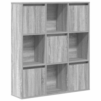 Abbildung von vidaXL Bücherregal Grau Sonoma 89x24x101,5 cm Holzwerkstoff, Bücherschrank, Lagerregal, Regal, Lagerschrank, Schrank, Aufbewahrungsschrank