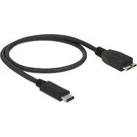 Abbildung von DeLOCK 0.5m USB3.1 C MicroUSB3.1 B, 0,5 m, USB C, Micro 3.2 Gen 2 (3.1 2), Männlich/Männlich, Schwarz