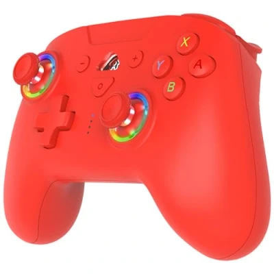 Abbildung von Subsonic Wireless Controller für Switch und Oled Bluetooth drahtloser mit LED, Vibration 6 Achsen Gyro Rot