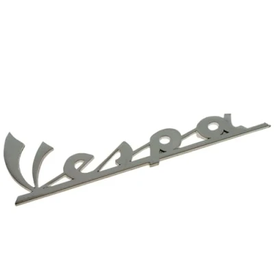 Abbildung von 2EXTREME Schriftzug für Beinschild kompatibel Vespa Chrom 105x32mm, 2 Pin