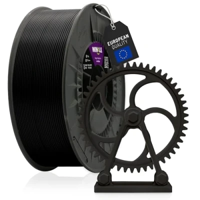 Abbildung von WINKLE ABS Filament, schwarz, für 3D Drucker, 1,75 mm, 250 g, ABS, langlebig, hohe Festigkeit, Spule mit g