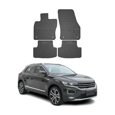 Abbildung von OMAC Gummi Fußmatten kompatibel mit Renault Twingo 2014 2024 Automatten TPE Schwarz 4tlg
