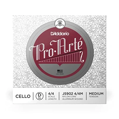 Abbildung von D&#039;Addario J5902 4/4M Pro Arte Cello Einzelsaite &#039;D&#039; Silber 4/4 Medium