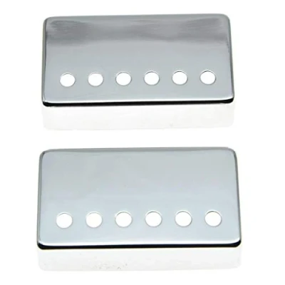 Abbildung von KAISH Humbucker Gitarren Tonabnehmerabdeckung aus Messing, Tonabnehmerabdeckungen, 50 mm/52 mm Stangenabstand, Tonabnehmerabdeckungen für Epi Les Paul, Chrom, 2 Stück