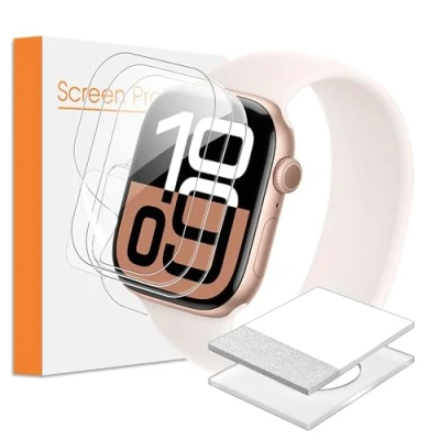 Abbildung von FDHYFGDY 3 Stück Schutzfolie für Apple Watch Series 10 46 mm Folie, Flexible TPU, iwatch 46mm Displayschutz, Blasenfreie, Weich HD Klar Displayfolie, Volle Abdeckung, Anti Staub