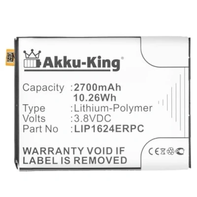 Abbildung von Akku kompatibel mit Sony LIP1624ERPC, 1300 3513 Li Polymer 2700mAh für Xperia X, X Dual, F5121, F5122