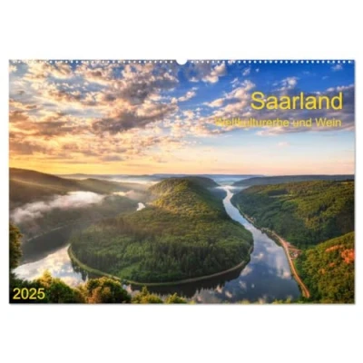 Abbildung von Saarland Weltkulturerbe und Wein (Wandkalender 2025 DIN A2 quer), CALVENDO Monatskalender
