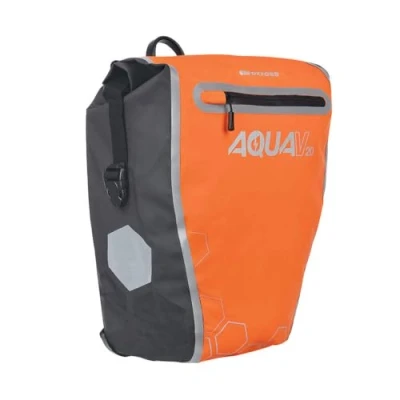 Abbildung von Oxford 20L Gepäckträgertasche wasserdicht Fahrrad Rücksitz Kofferraumtasche für Radfahren, Reisen, Reiten Aqua V20 Single, Orange/Schwarz/Silber, 20 l