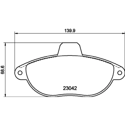 Abbildung von HELLA 8DB 355 019 251 Bremsbelagsatz mit integriertem Verschleißwarnkontakt Zubehör CITROËN: Jumpy I MPV, Evasion, Kastenwagen