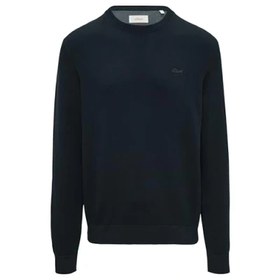 Abbildung von s.Oliver Herren 2152193 Pullover mit Logo Stitching, Blau 5978, S