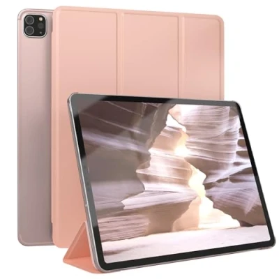 Abbildung von EAZY Case Schutzhülle mit Stifthalter für iPad Pro 12,9&quot; (2018/2020/2021/2022) Hülle Smart Cover Tablet Smartcase zum Aufstellen Klapphülle Standfunktion Sleep Wake Up Rosé Gold