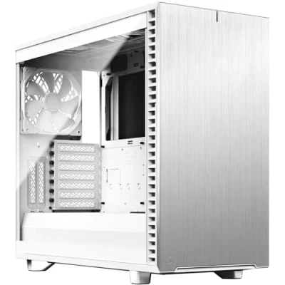 Abbildung von Fractal Design Define 7 Black/White TG Modulares Silent E ATX Mid Tower PC Gehäuse aus Aluminium/Stahl mit seitlichem Fenster Tempered Glass, schwarz weiß