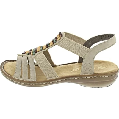 Abbildung von Rieker Riemensandalette, Damen, Größe: 39, Beiges Schuhe
