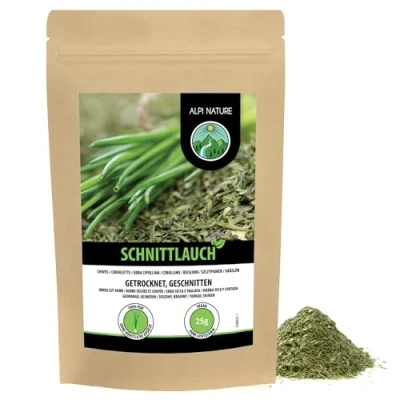 Abbildung von Schnittlauch getrocknet (25g), geschnitten, Schnitt Lauch 100% natürlich, Chives ohne Zusätze, Wildzwiebel