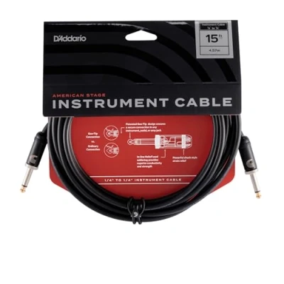 Abbildung von Planet Waves PW AMSG 15 American Stage Instrumentenkabel 4,5m (15 Fuß) schwarz
