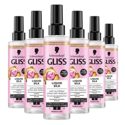 Abbildung von Gliss Kur Anti Klette Spray/Haar Repair Spülung Liquid Silk 200ml