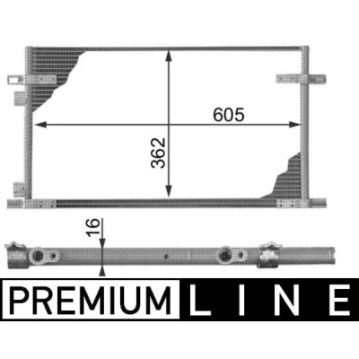 Abbildung von MAHLE ORIGINAL AC 278 000P Klimakondensator ohne Trockner 605 RENAULT: LAGUNA 1