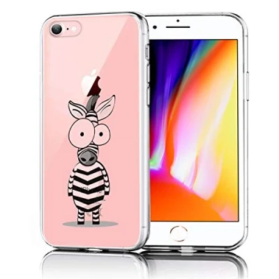 Abbildung von Verco Handyhülle für iPhone 8, SE 2020 2022 Hülle Premium Muster Handy Cover Apple 7/8 weiches Flexibles TPU Case (4,7 Zoll), Zebra Motiv