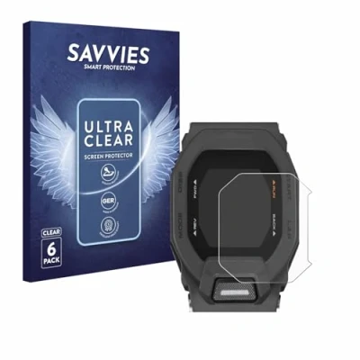 Abbildung von Savvies 6 Stück Schutzfolie für Casio G Shock GBD 200 Displayschutz Folie Ultra Transparent