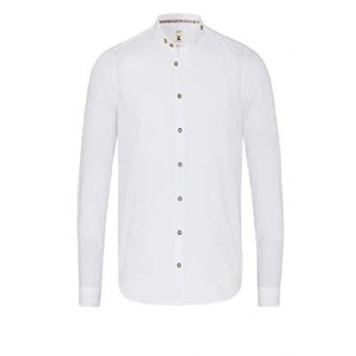 Abbildung von PURE Slim Fit Trachtenhemd Langarm Stehkragen Streifen weiß Gr. XL