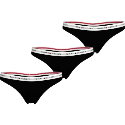 Abbildung von Tommy Hilfiger Thong 3 PACK String, Damen, Größe: 40 42, Black