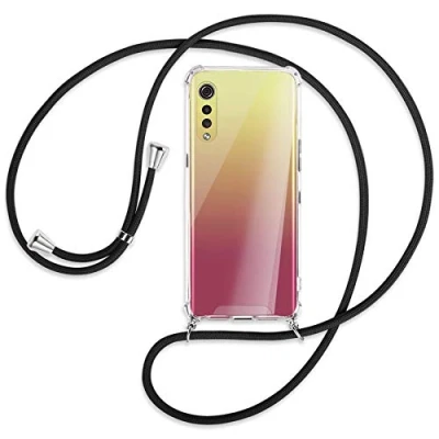 Abbildung von mtb more energy® Handykette kompatibel mit LG Velvet (LM G900, 6.8&#039;&#039;) schwarz Smartphone Hülle zum Umhängen Anti Shock Strong TPU Case