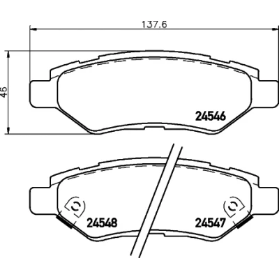Abbildung von BREMBO P 09 014 Bremsbelagsatz mit akustischer Verschleißwarnung Anti Quietsch Blech Zubehör CHEVROLET: Camaro V Coupe, VI Coupe