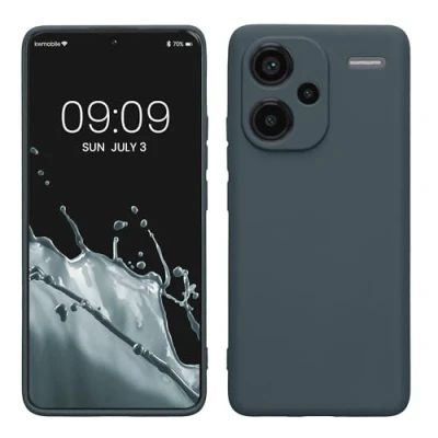 Abbildung von kwmobile Handyhülle kompatibel mit Xiaomi Redmi Note 13 Pro+ 5G / Pro Plus Hülle Handy Case aus weichem Silikon in Dunkler Schiefer
