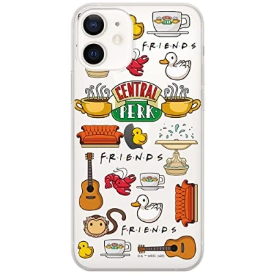 Abbildung von ERT GROUP Handyhülle für Apple iPhone 12/12 PRO Original und offiziell Lizenziertes Friends Muster 014 optimal an die Form des Handy angepasst, teilweise transparent