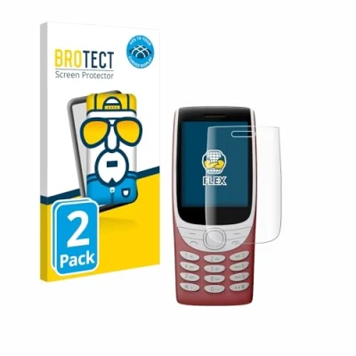 Abbildung von BROTECT 2 Stück Full Cover Schutzfolie für Nokia 8210 4G Screen Displayschutz Folie [3D Curved, Anti Fingerprint, Kristall Klar]