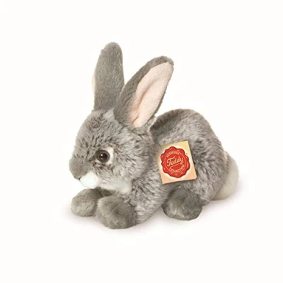Abbildung von Teddy Hermann® Kuscheltier Hase sitzend grau, 18 cm, zum Teil aus recyceltem Material