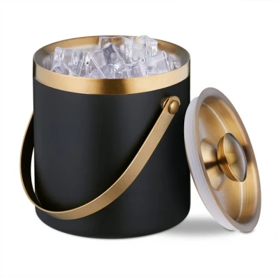 Abbildung von relaxdays Eiseimer Eiswürfelbehälter mit Deckel, Schwarz