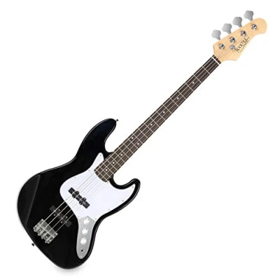 Abbildung von Rocktile Fatboy II BK E Bass Black Jazz Style 2 Single Coil Tonabnehmer Korpus: Linde Griffbrett: Palisander Mensur: 34&quot; Longscale Schwarz