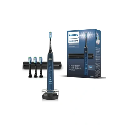 Abbildung von Philips Sonicare DiamondClean 9000 Series HX9911/88 Elektrische Zahnbürste Special Edition, Erwachsener, Schallzahnbürste, Tiefenreinigung, Zahnfleischpflege, Normal, für weiße Zähne, 62000 Bewegungen pro Minute, Schwarz, Blau, Blau