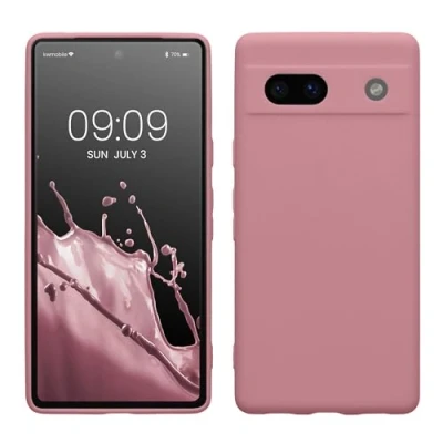 Abbildung von kwmobile Handyhülle kompatibel mit Google Pixel 7a Hülle Handy Case aus weichem Silikon in Altrosa
