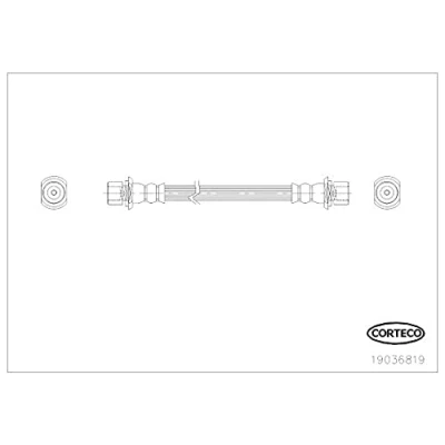 Abbildung von CORTECO 19036819 Bremsschläuche 153 TOYOTA: Verso, Auris Kombi, Corolla X Limousine