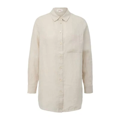 Abbildung von s.Oliver Lange Hemdbluse, Damen, Größe: 34, Beige