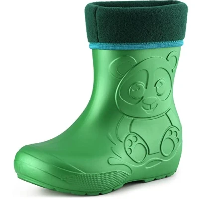 Abbildung von Ladeheid Eva Kinder Jungen Mädchen Gummistiefel Regenschuhe gefüttert LA CA 11 (Smaragdgrün, 28/29 EU)