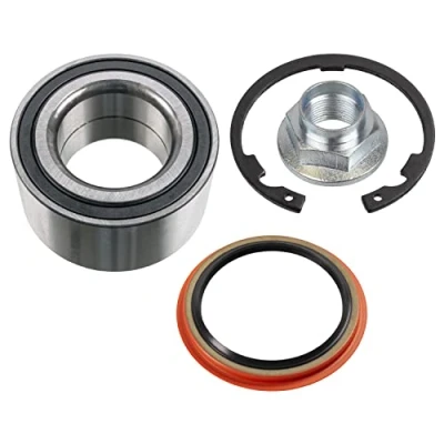 Abbildung von FEBI BILSTEIN 173669 Radlagersatz Vorderachse links, rechts mit Dichtungen, Achsmutter Sicherungsring 76 Schrägkugellager