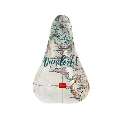 Abbildung von Legami Sattelbezug für Fahrräder, wasserabweisend, universelle Passform, regendicht, staubdicht, Gummiband, 23 x 26 cm, Motiv Travel