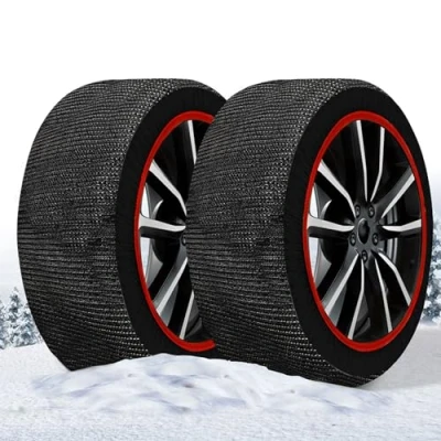 Abbildung von Schneesocken Reifensocken Snow Socks Textilschneeketten Maranello Super X Größe M geprüft nach EN 16662 1:2020 einfache Montage in 2 Minuten Anti Rutsch Winterketten Textil Schneeketten