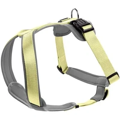 Abbildung von HUNTER Hundegeschirr NEOPREN, Farbe: Matcha/grau, strapazierfähiges Nylon, mit weichem Neopren gepolstert, reflektierendes 3M Scotchlite Reflective Material, pflegeleicht, komfortabel, Größe: M/2